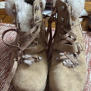 Justice Tan Fur-Lined Winter Boots